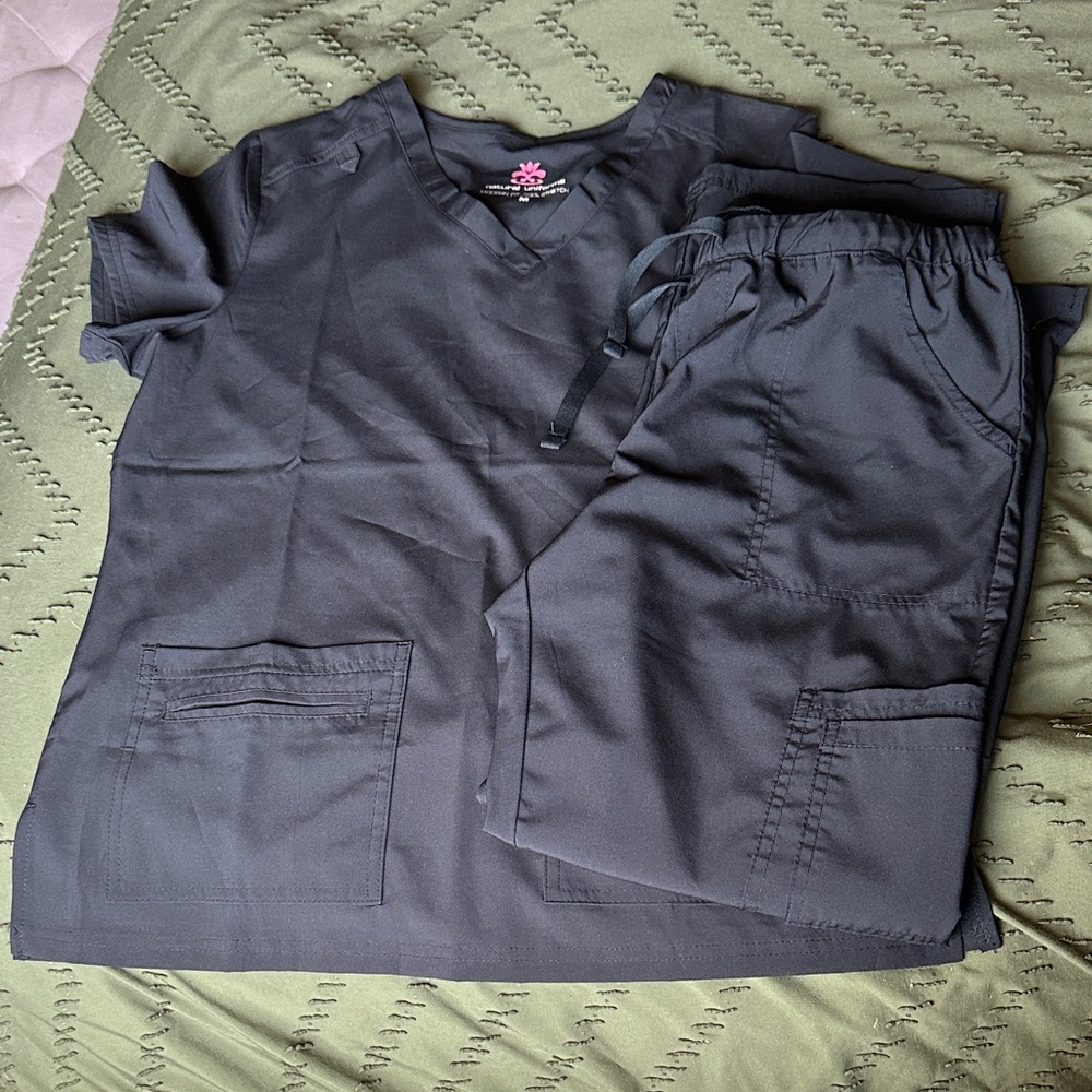 Black Scrub Set